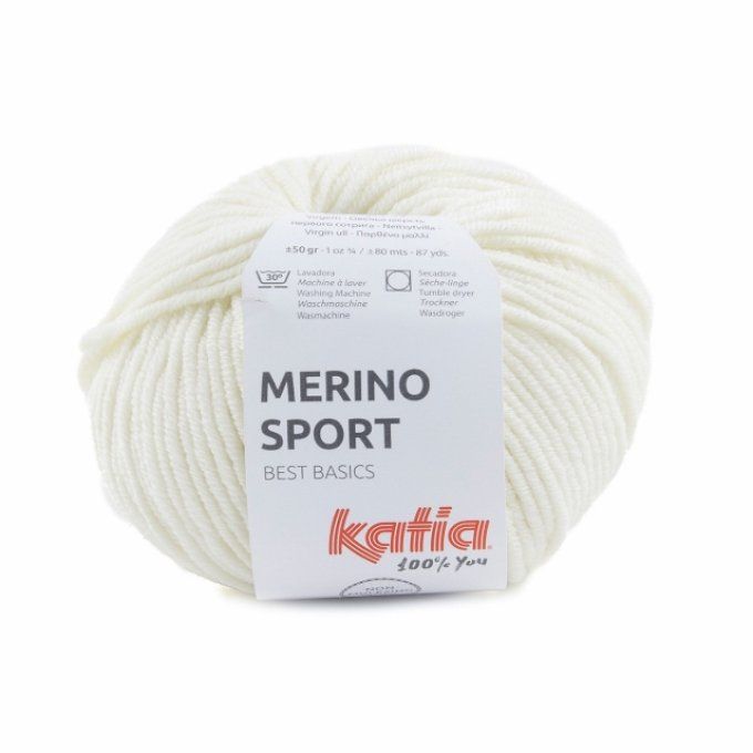 Laine Katia Mérino Sport 1 blanc