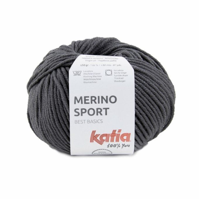 Laine Katia Mérino Sport 11 gris anthracite