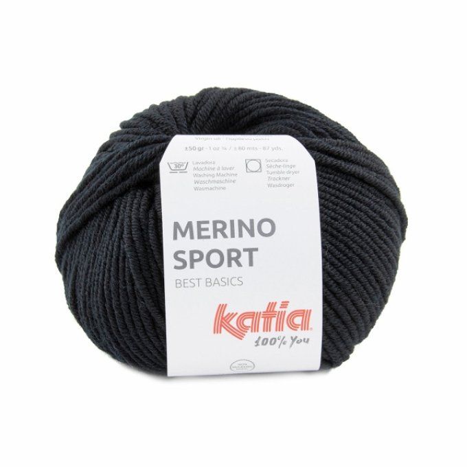 Laine Katia Mérino Sport 2 noir