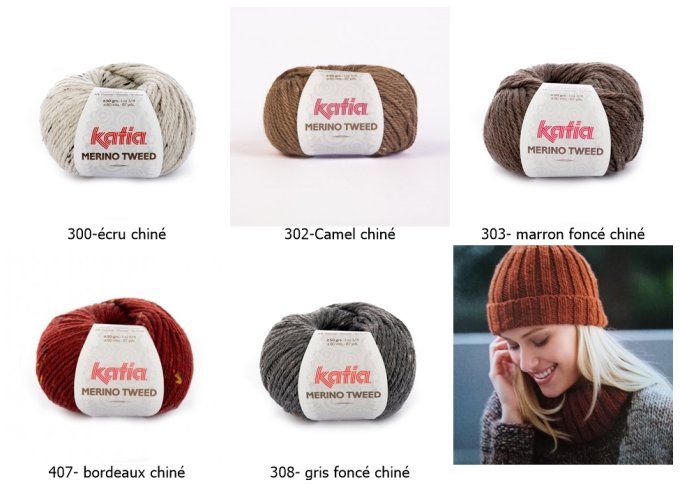 Laine Katia Mérino Tweed couleurs aux choix