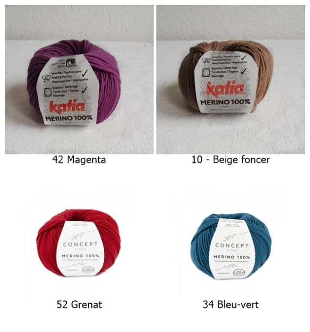 Laine katia mérino 100% couleurs aux choix