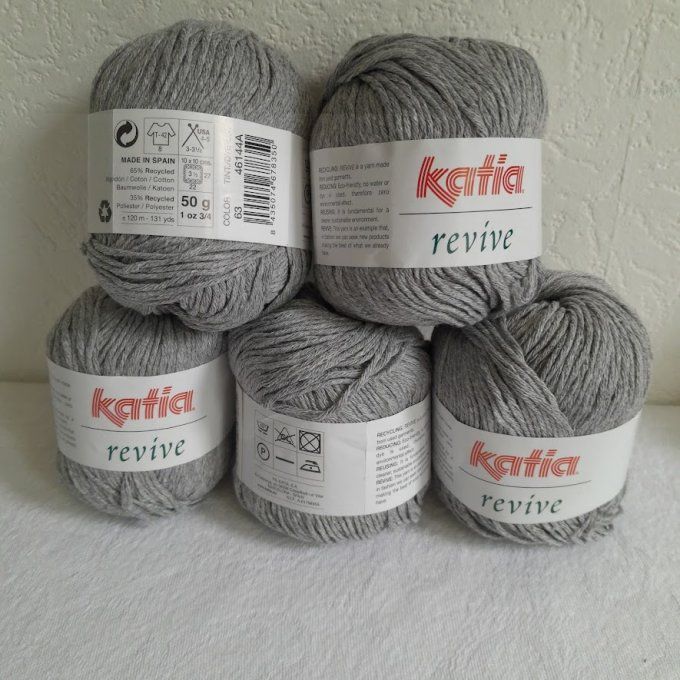 Laine Katia REVIVE 63 gris