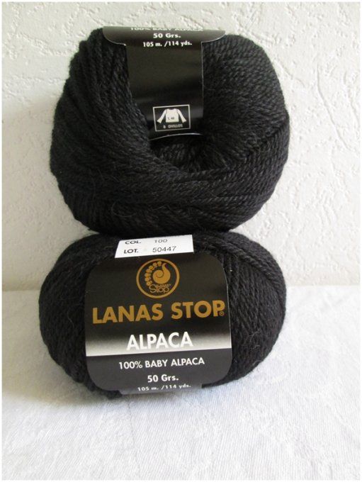 Laine LANAS STOP  Alpaca 100 noir