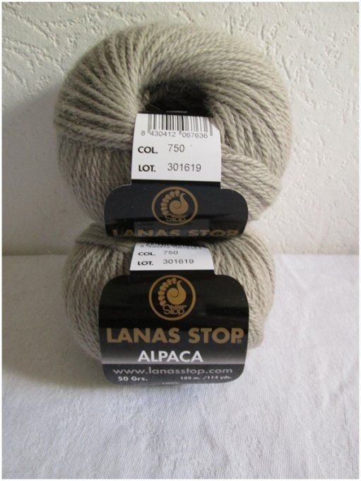 Laine LANAS STOP  Alpaca 750 gris beige