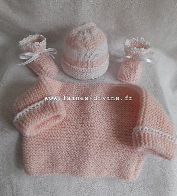 Trousseau Layette Naissance rose clair 