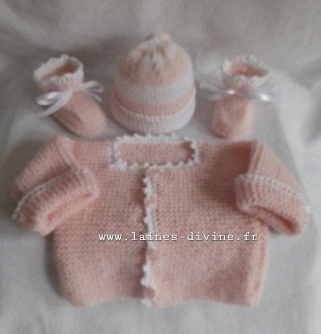 Trousseau Layette Naissance rose clair 