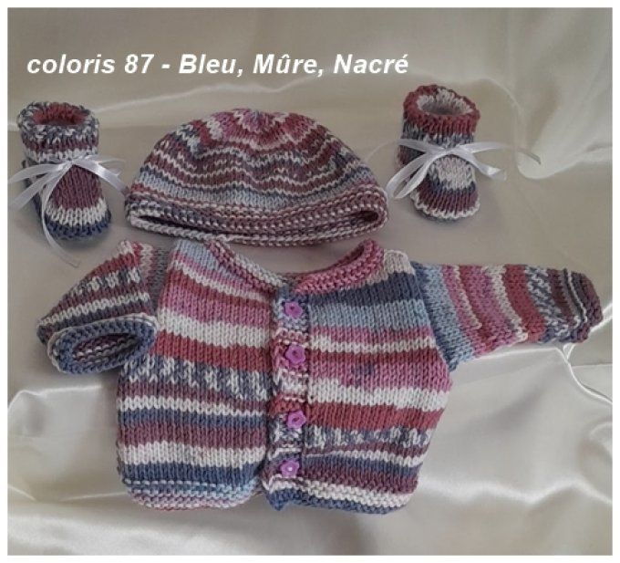 Coffret naissance, Brassière, chaussons et son bonnet