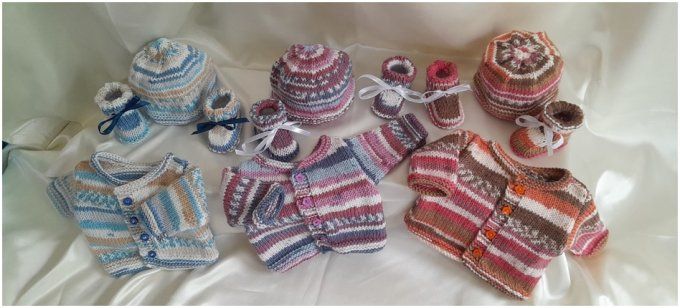 Coffret naissance, Brassière, chaussons et son bonnet