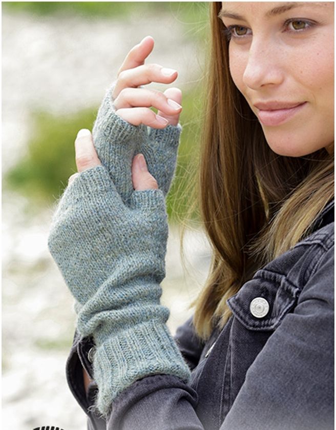 Mitaines femme tricoter à la main 100 % alpaga 
