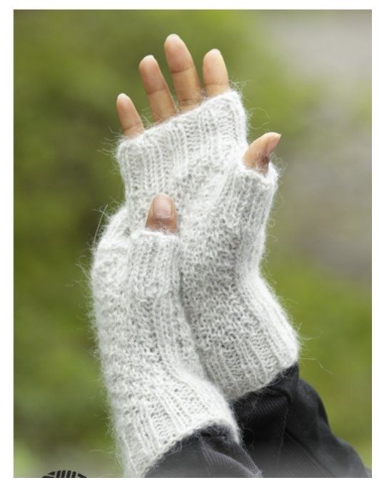 Mitaines avec pouce en laine alpaga, mohair et soie 