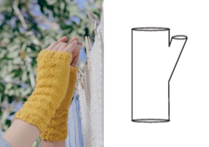 Large écharpe et ses mitaines tricotés sur mesure