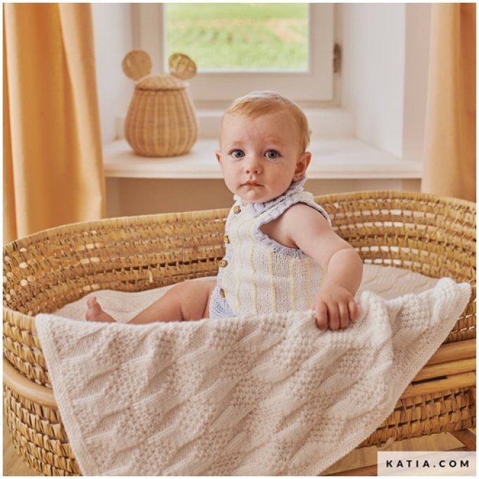 Modèle Grenouillère bébé sans manches aux tricot
