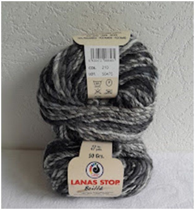 Laine Lanas-stop Brillé 210 noir
