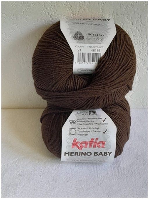 Laine KATIA MERINO BABY  21 chocolat