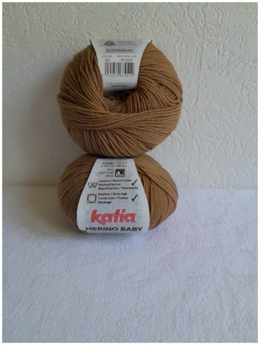 Laine KATIA MERINO BABY  63 marron