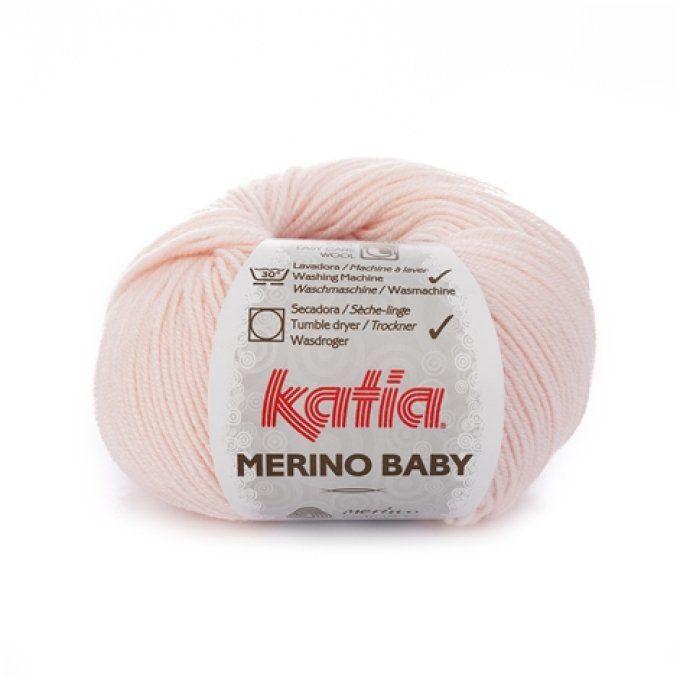 Laine KATIA MERINO BABY  - 7 rose très clair