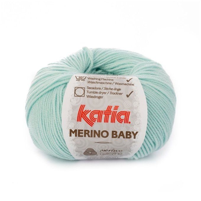 Laine KATIA MERINO BABY  73 bleu d'eau