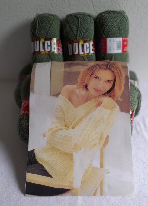 Kit tricot Laine DULCE Lanas Stop 067 vert foncé