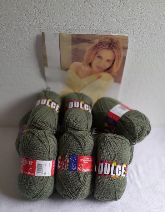 Kit tricot Laine DULCE Lanas Stop 067 vert foncé