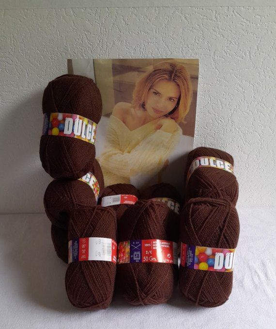 Kit tricot Laine DULCE Lanas Stop 724 marron