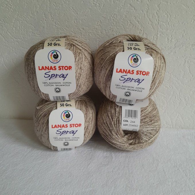 Kit tricot  laine Lanas stop SPRAY 244 Beige et son tuto gratuit