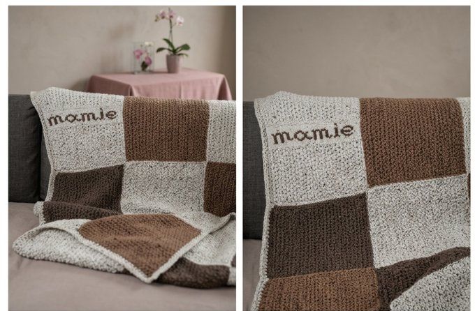 Plaid "Mamie" – Douceur Artisanale tricoté en Laine Mérinos 