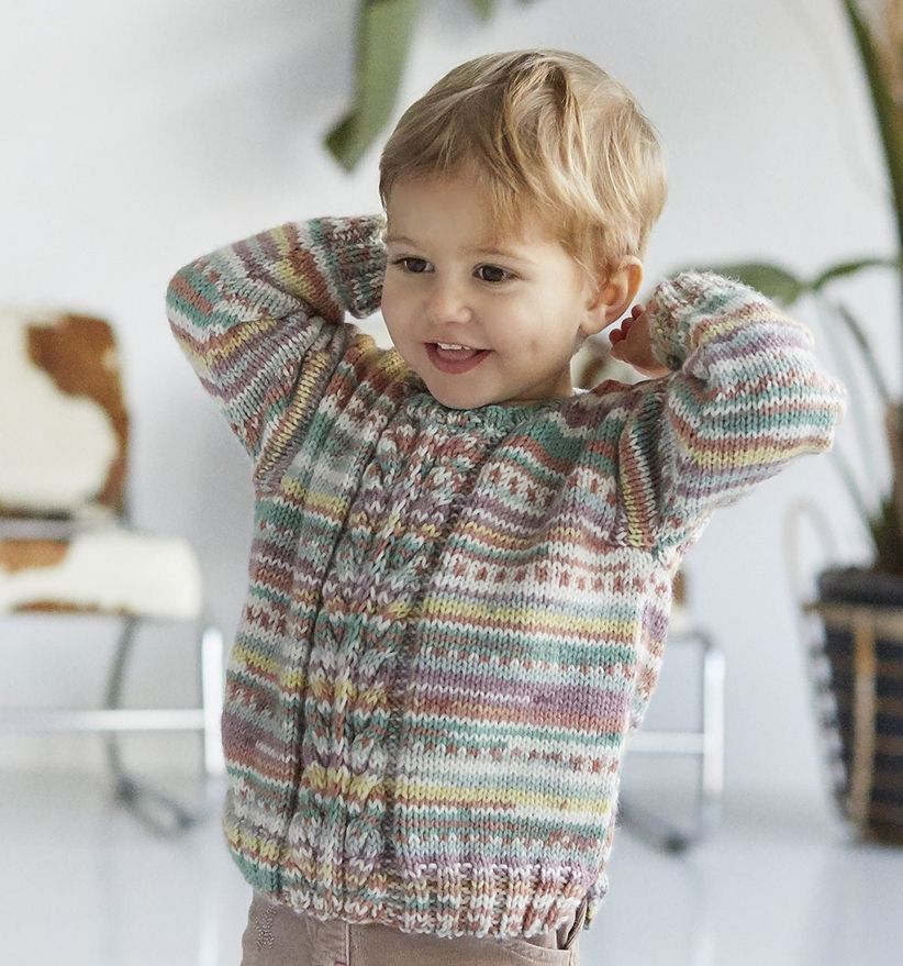 Pullovers bébé " fait main " en laine acrylique 