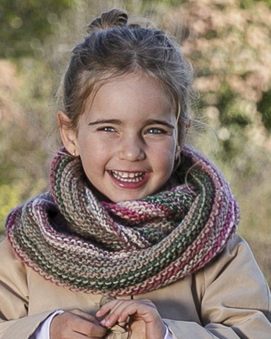 Snood enfant fait main en laine et acrylique " Gigi "